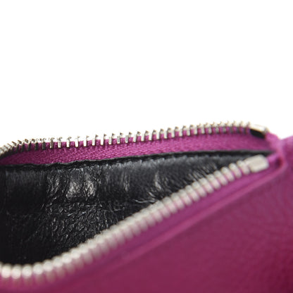 Saint Laurent Grained Calfskin 5 Fragments Zip Pouch Card Holder Pivoine 8 of 9
