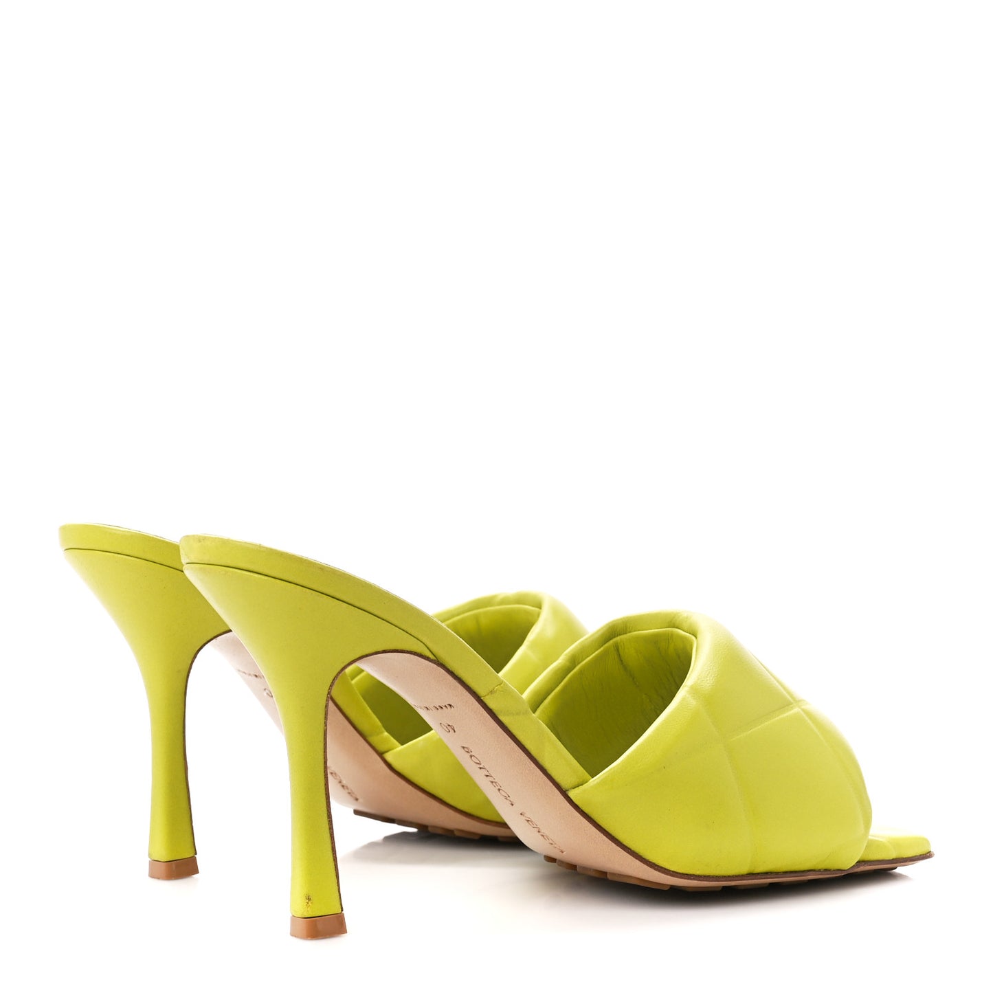 Nappa Quilted Rubber Lido Mule Sandals 40 Kiwi