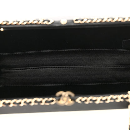Chanel Lambskin Quilted Chain Around White Black 5 of 10