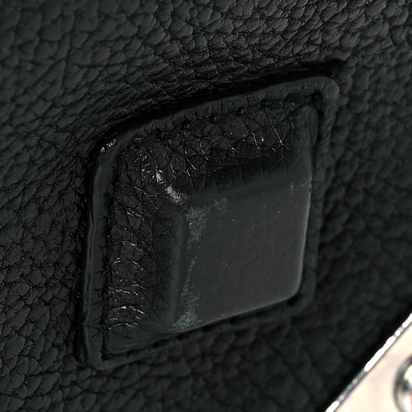 Pebbled Calfskin Large Emile Black Silver Hardware