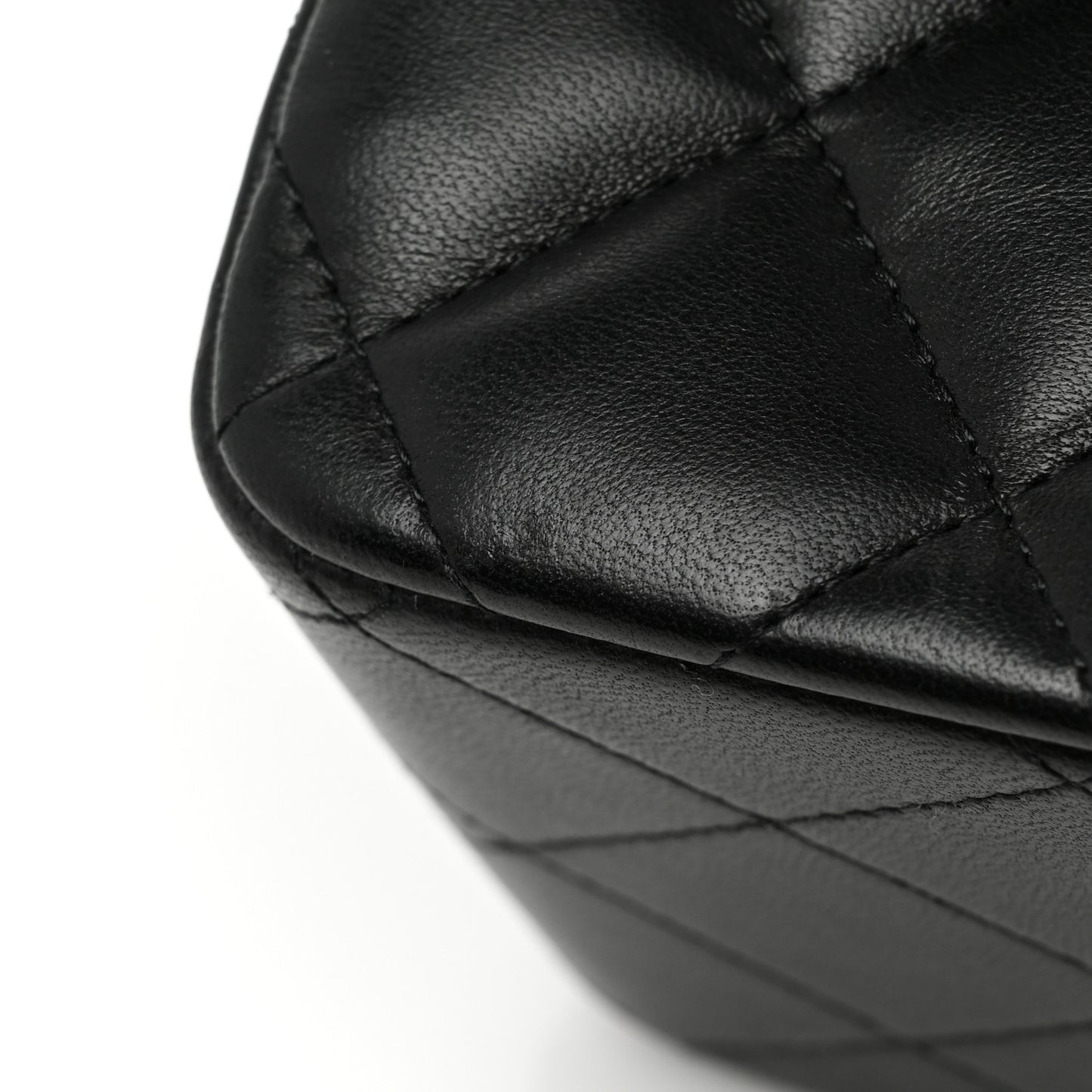 Lambskin Quilted Jumbo Double Flap Black