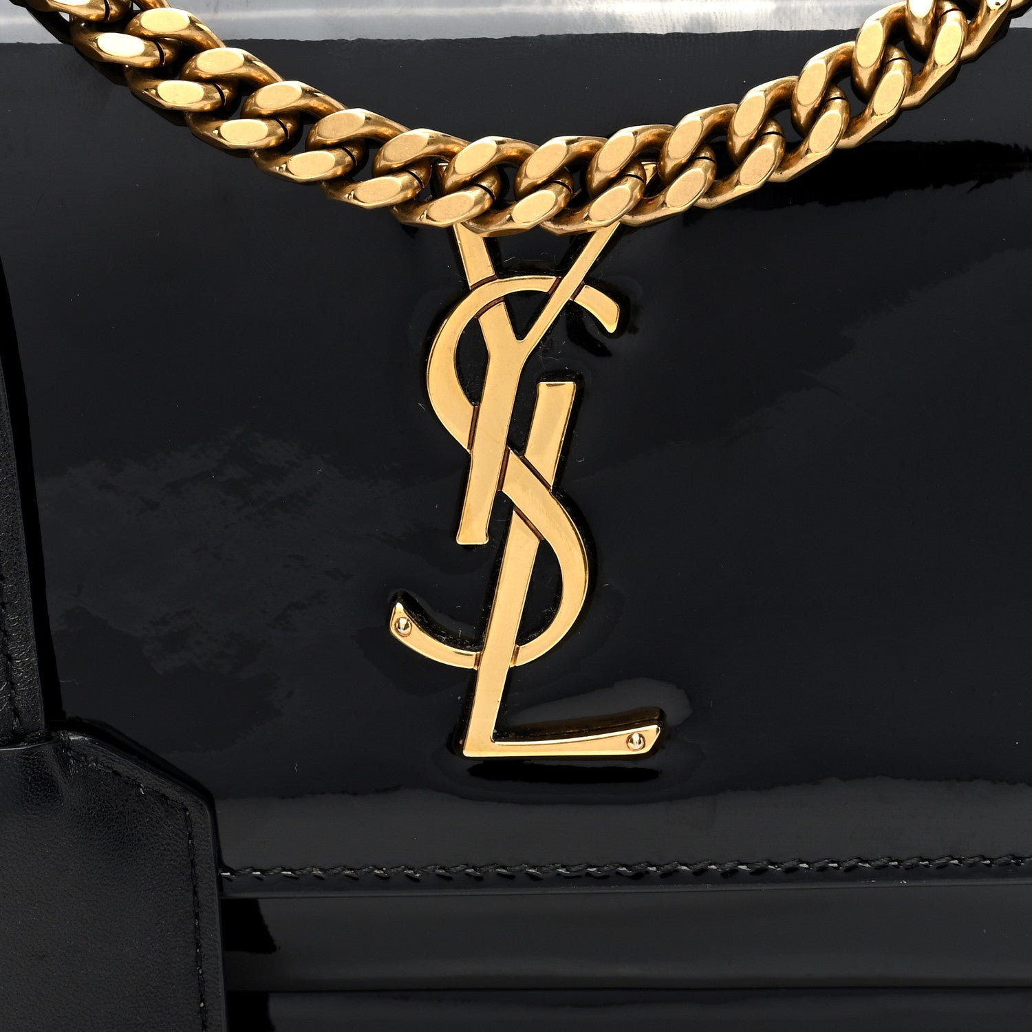 Saint Laurent Patent Small Monogram Sunset Black 8 of 10