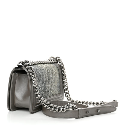 Chanel Galuchat Stingray Small Boy Flap Silver 3 of 11