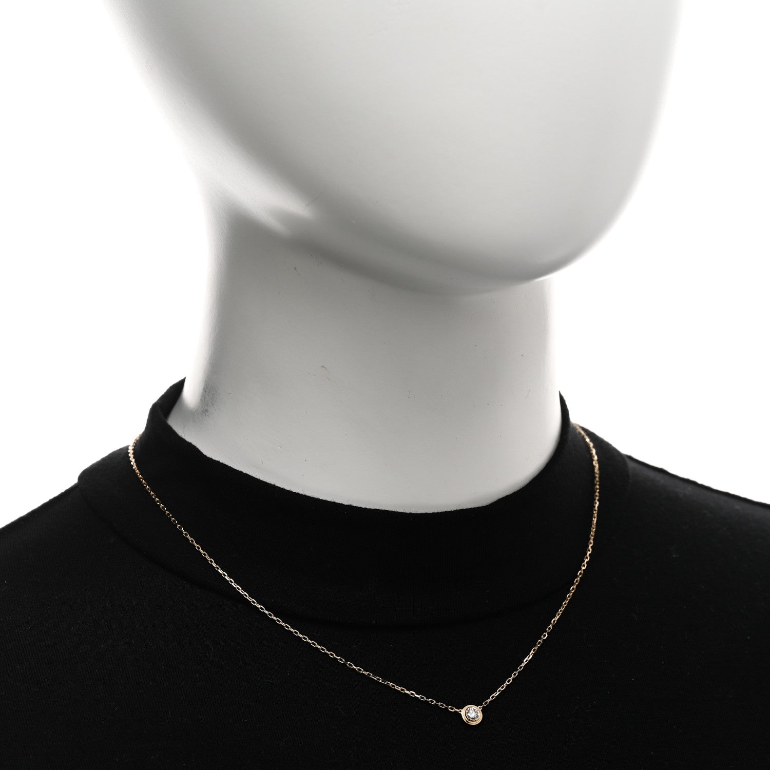 Cartier 18K Yellow Gold Diamond LM D'Amour Pendant Necklace 2 of 4