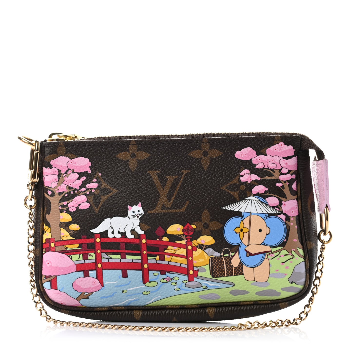 Monogram 2021 Christmas Animation Japanese Garden Mini Pochette Accessories Wisteria Pink