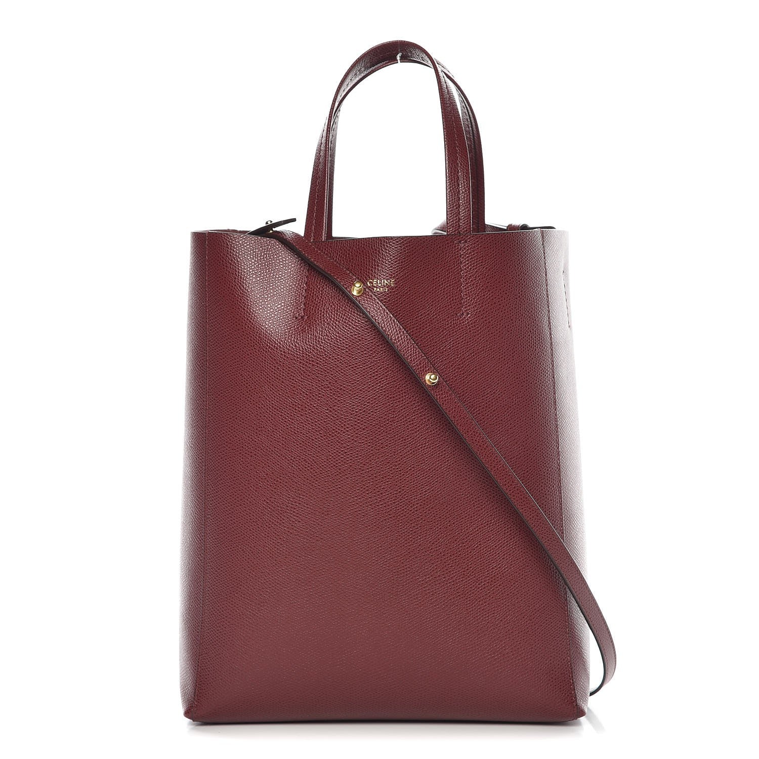 Celine Grained Calfskin Small Vertical Cabas Light Burgundy 1 of 8