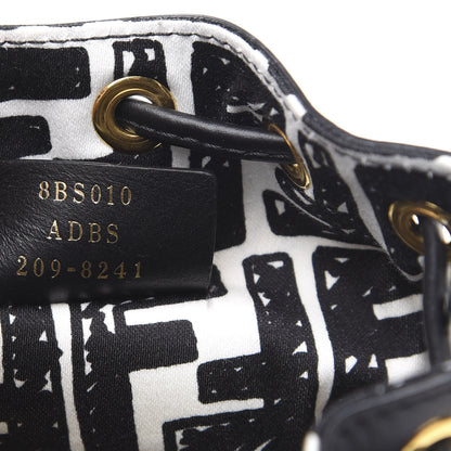 Fendi X JOSHUA VIDES Canvas Calfskin F is Mini Mon Tresor Bucket Bag White Black 7 of 10
