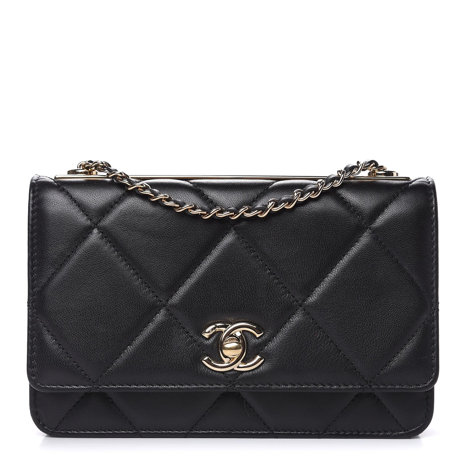 Chanel Lambskin Quilted Trendy CC Wallet On Chain WOC Black 1 of 15