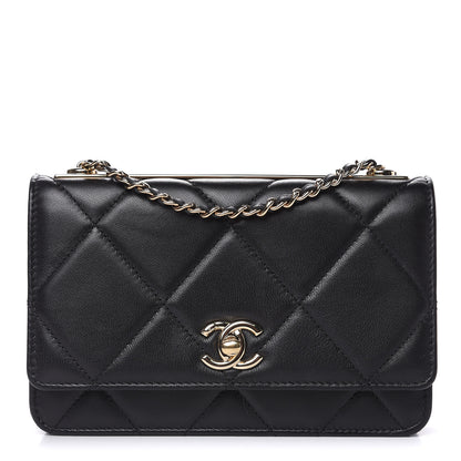 Chanel Lambskin Quilted Trendy CC Wallet On Chain WOC Black 1 of 15