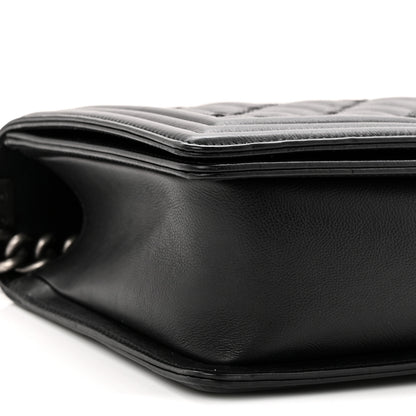 Chanel Calfskin Quilted Double Stitched New Medium Boy Flap Black 9 of 10