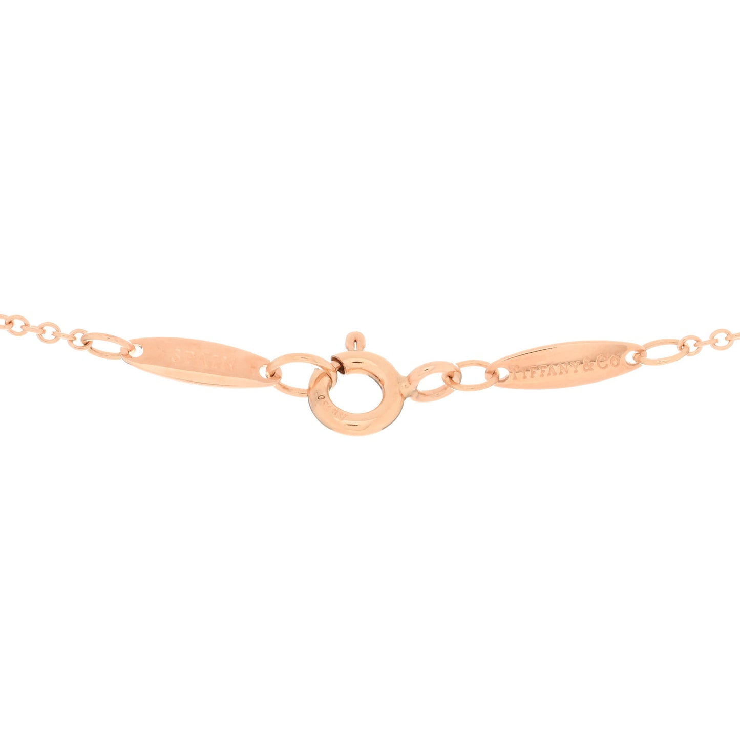 18K Rose Gold Diamond .10ct Elsa Peretti Diamonds by the Yard Pendant Necklace