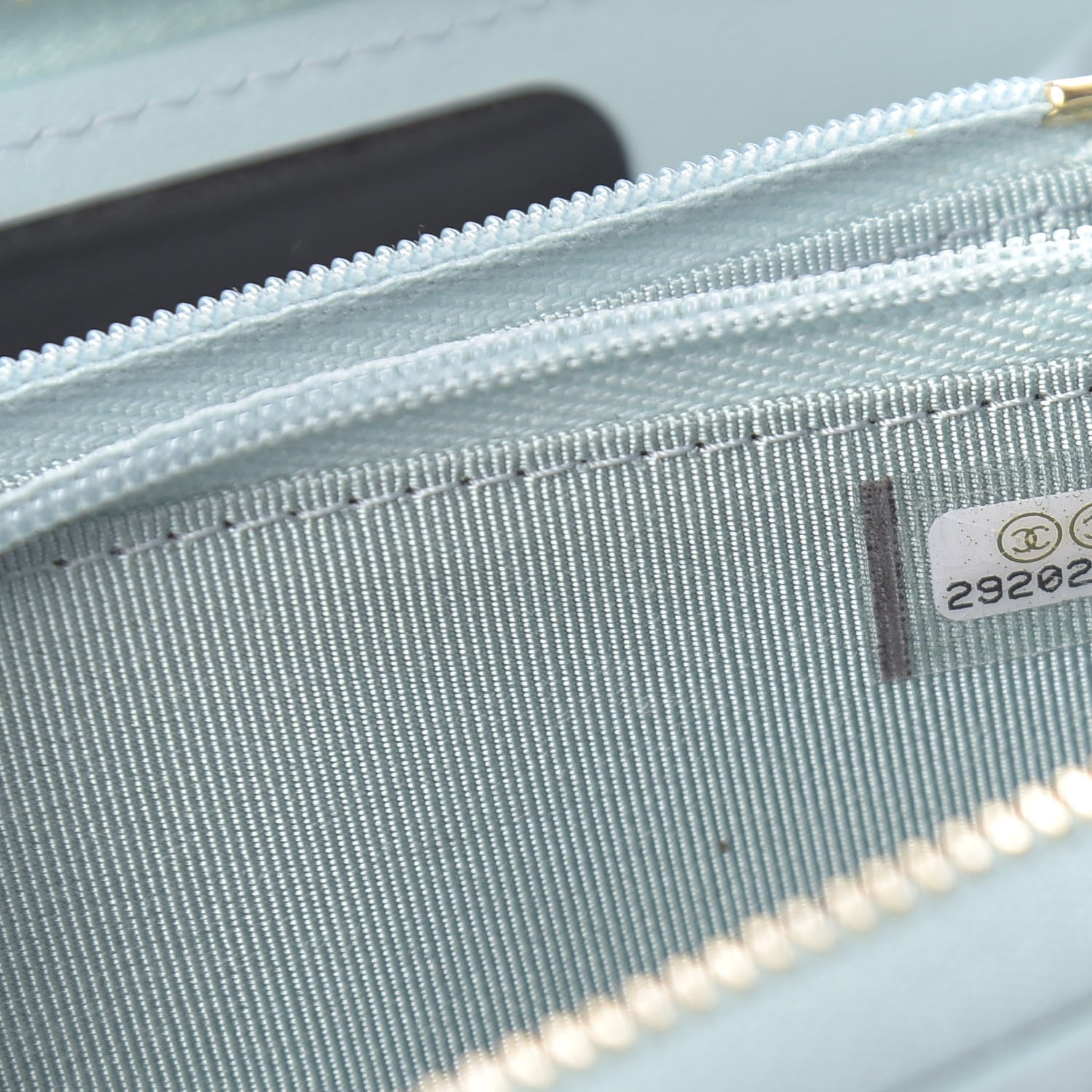 Chanel Caviar Quilted Medium Zip Around Wallet Light Blue 8 of 9