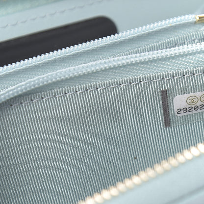 Chanel Caviar Quilted Medium Zip Around Wallet Light Blue 8 of 9