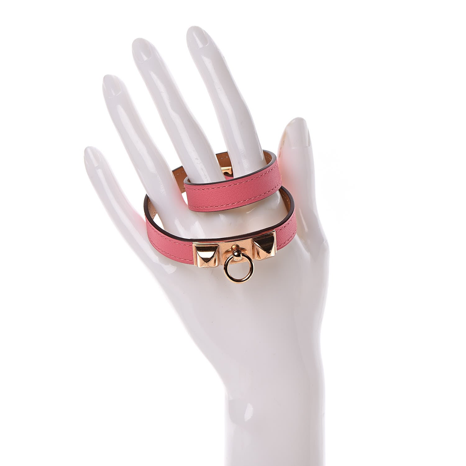 Hermes Swift Rivale Double Tour Bracelet XS Rose Azalee 2 of 7