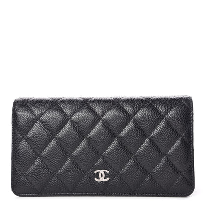 Chanel Caviar Quilted Yen Wallet Black 1 of 15