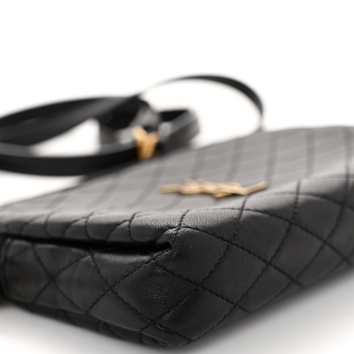 Lambskin Quilted Gaby Zipped Pouch Black