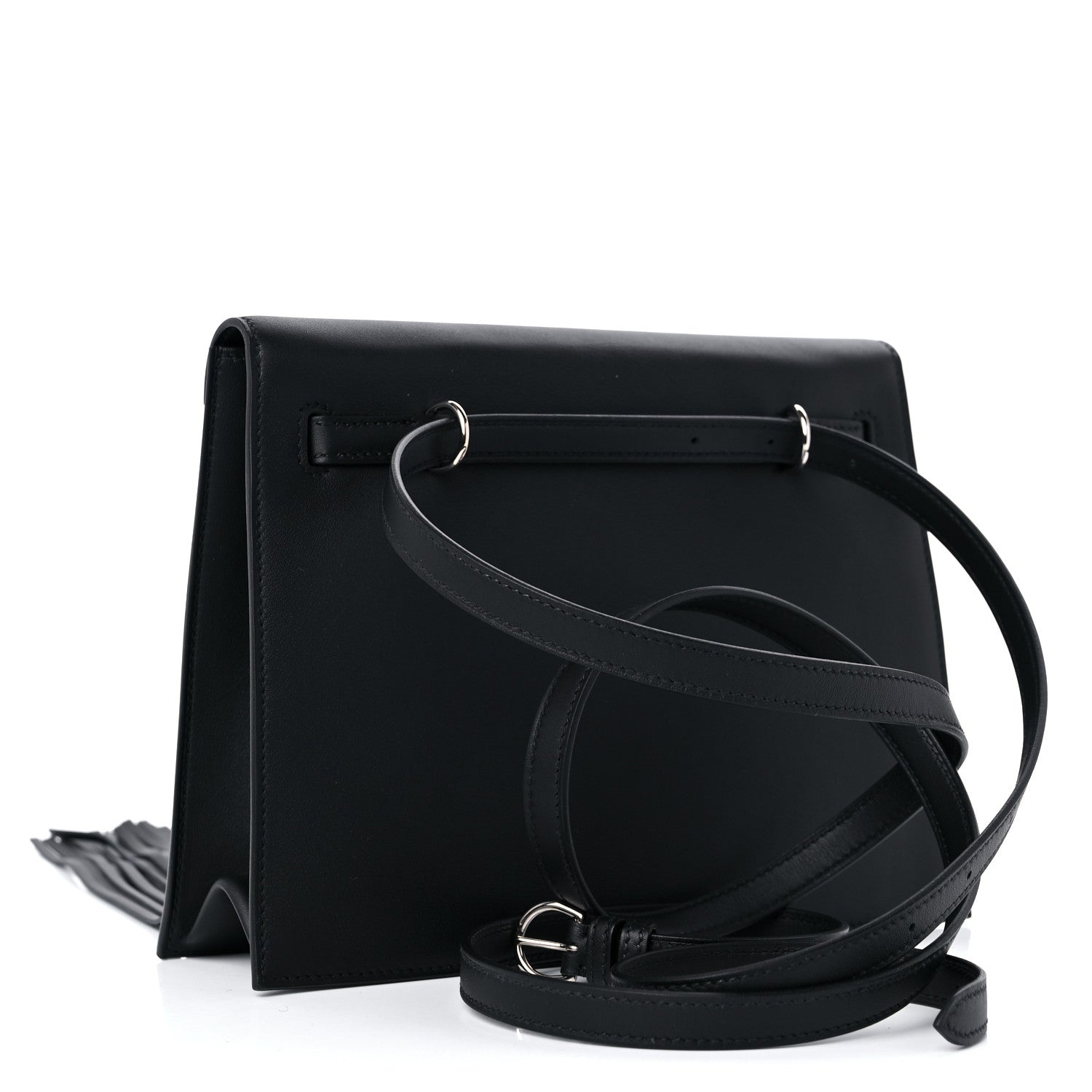 Hermes Swift Kelly Danse Anate Fringed Belt Bag Black 4 of 13