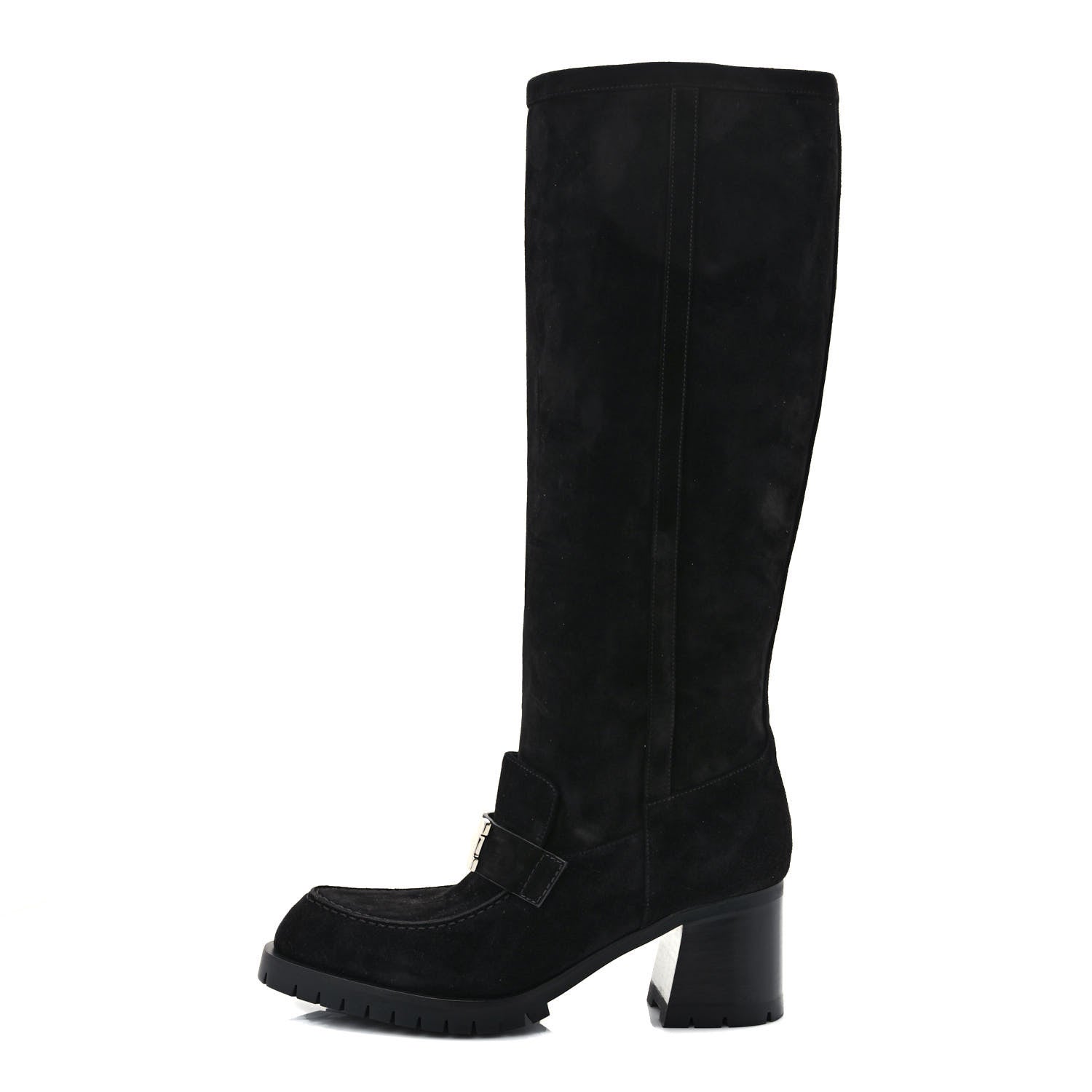Hermes Suede Calfskin Folie 60 Boots 36.5 Black 1 of 6