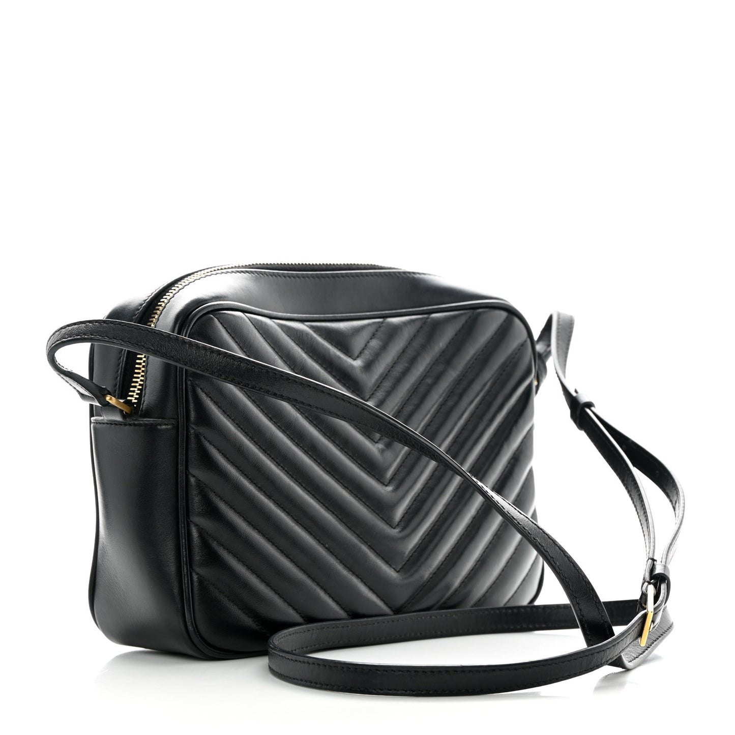 Calfskin Matelasse Monogram Lou Camera Bag Black