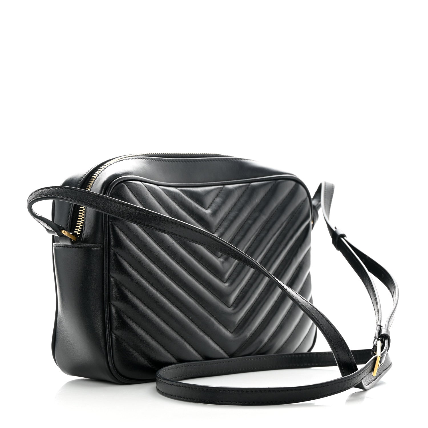 Saint Laurent Calfskin Matelasse Monogram Lou Camera Bag Black 3 of 17