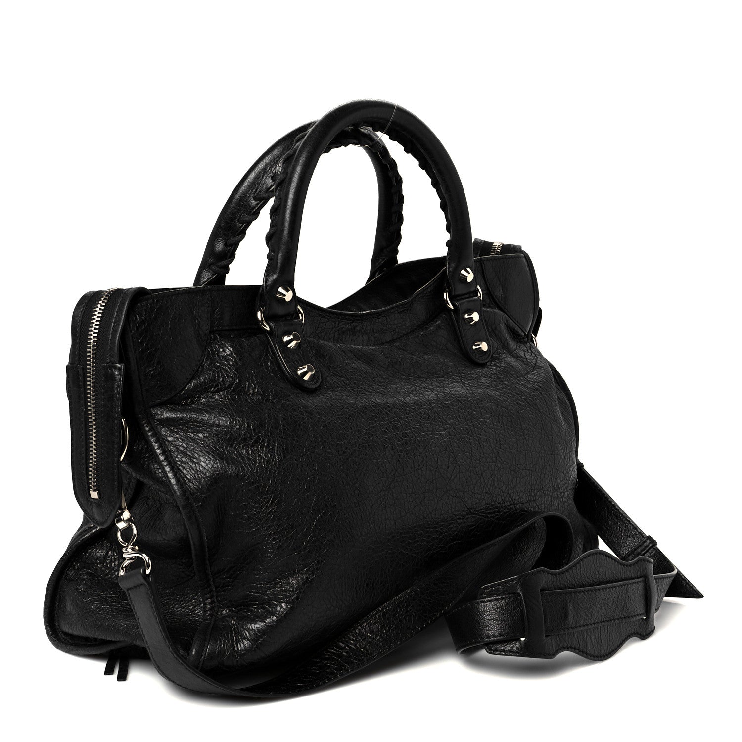 Balenciaga Agneau Arena Silver Hardware Medium Le City Black 4 of 14