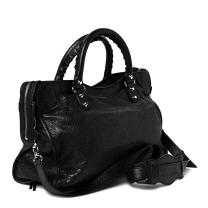 Balenciaga Agneau Arena Silver Hardware Medium Le City Black 4 of 14
