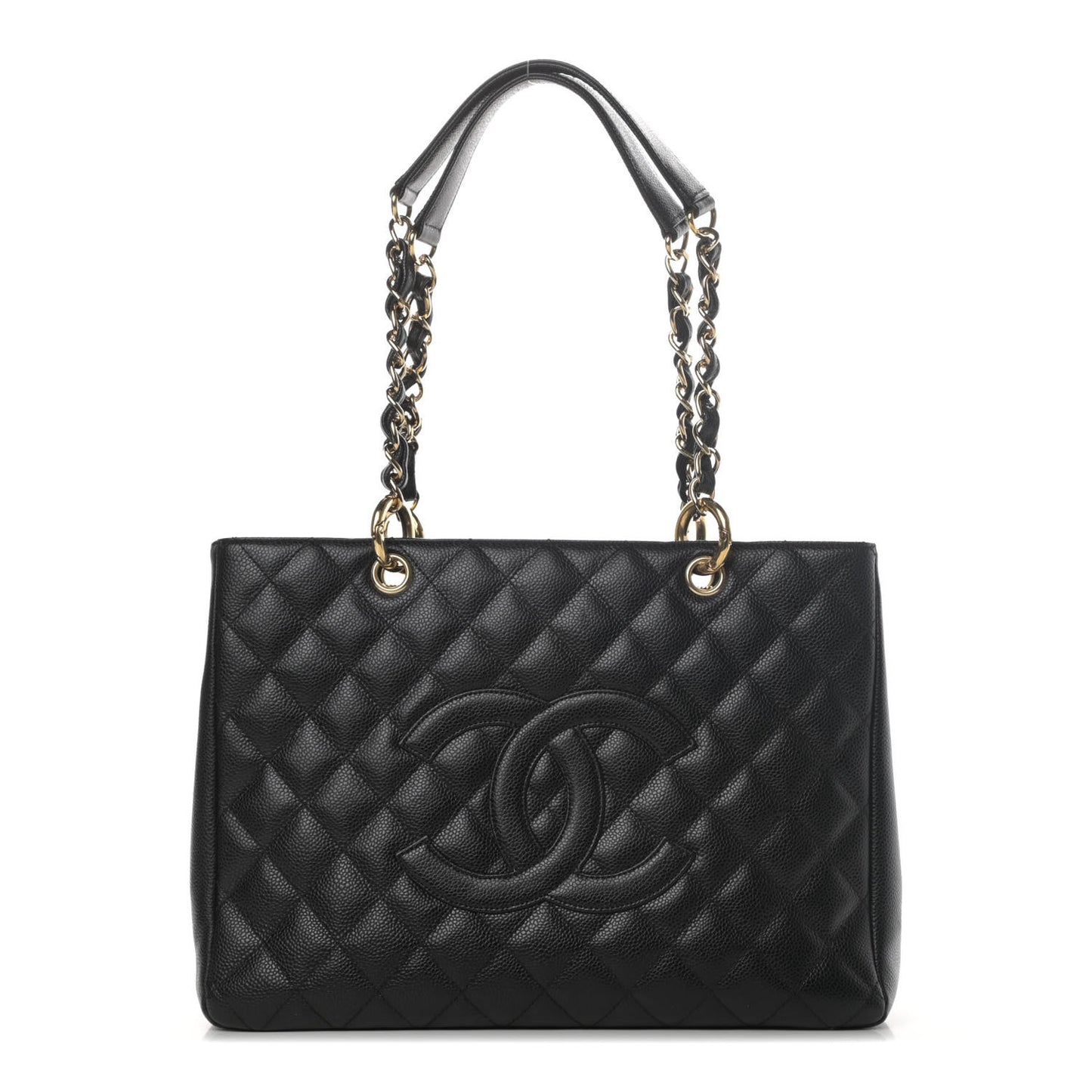 Caviar Quilted Grand Shopping Tote GST Black