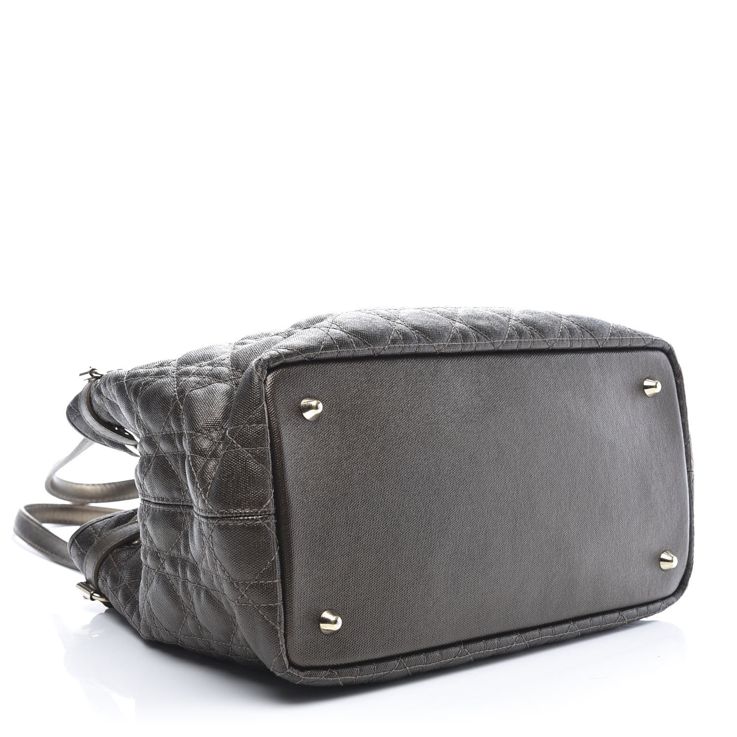 Christian Dior Coated Canvas Cannage Small Panarea Tote Bronze 4 of 12