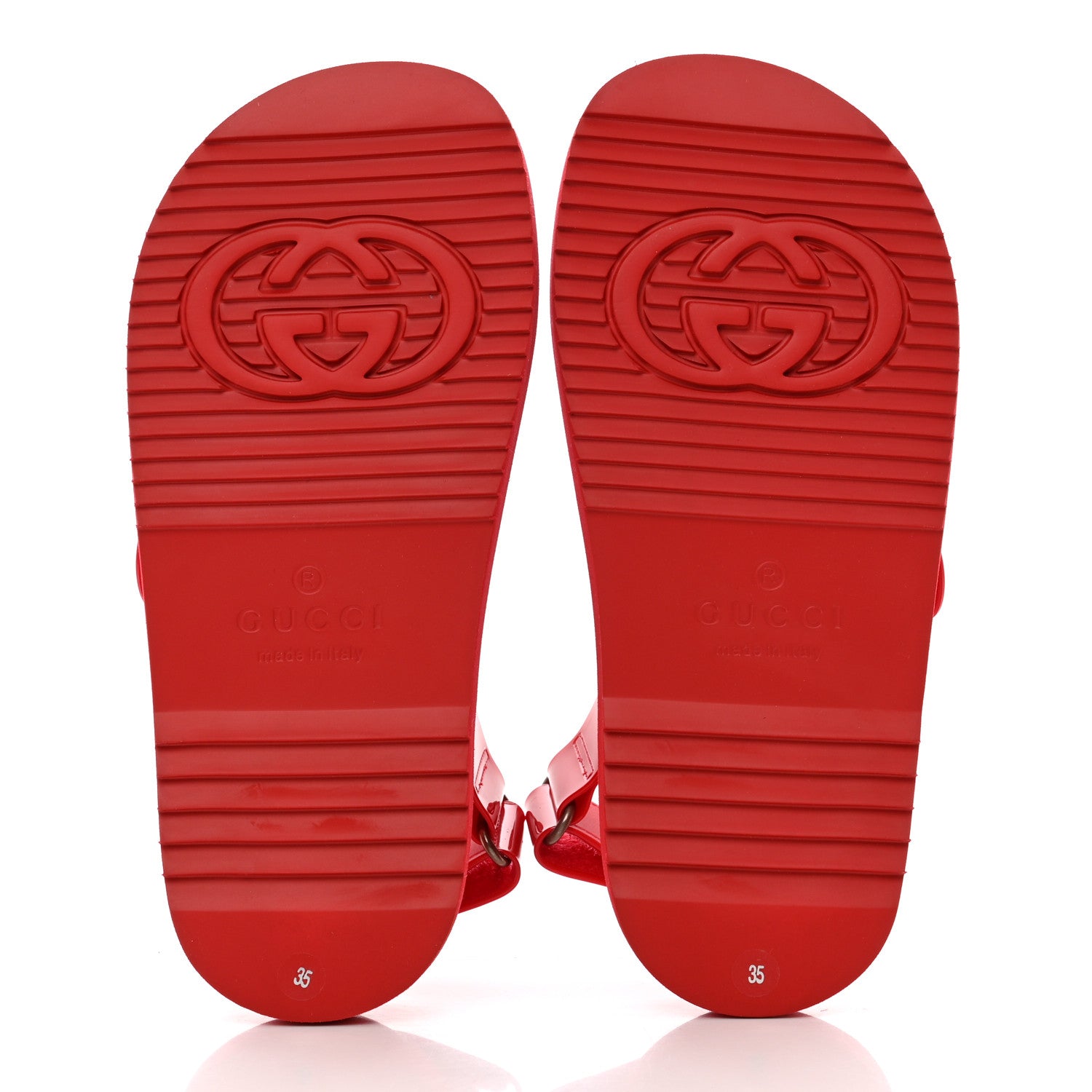 Gucci Rubber Mini Double G Womens Isla Dad Sandals 35 Maple Red 5 of 8