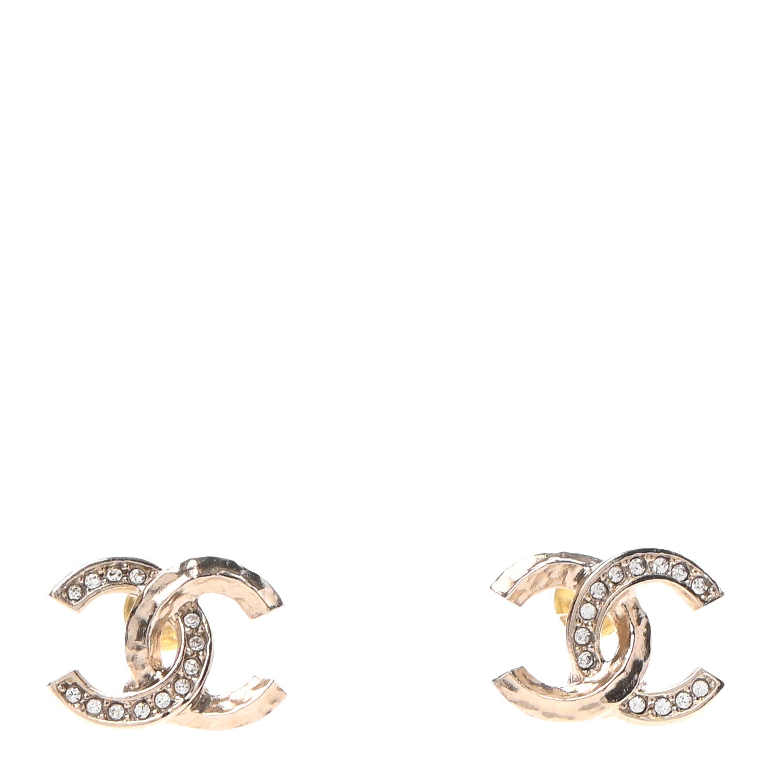Chanel Crystal CC Earrings Gold 1 of 4