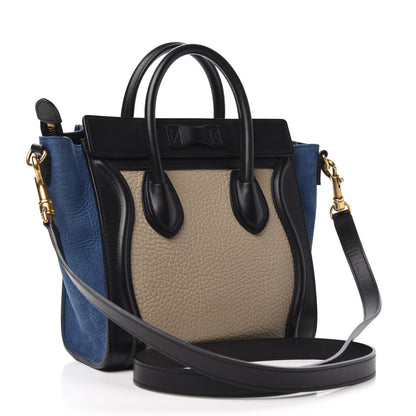 Celine Bullhide Calfskin Nubuck Nano Tri-Color Luggage Light Taupe 3 of 9