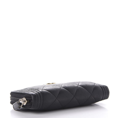 Chanel Lambskin Quilted Small Boy Zip Around Wallet Black 4 of 9