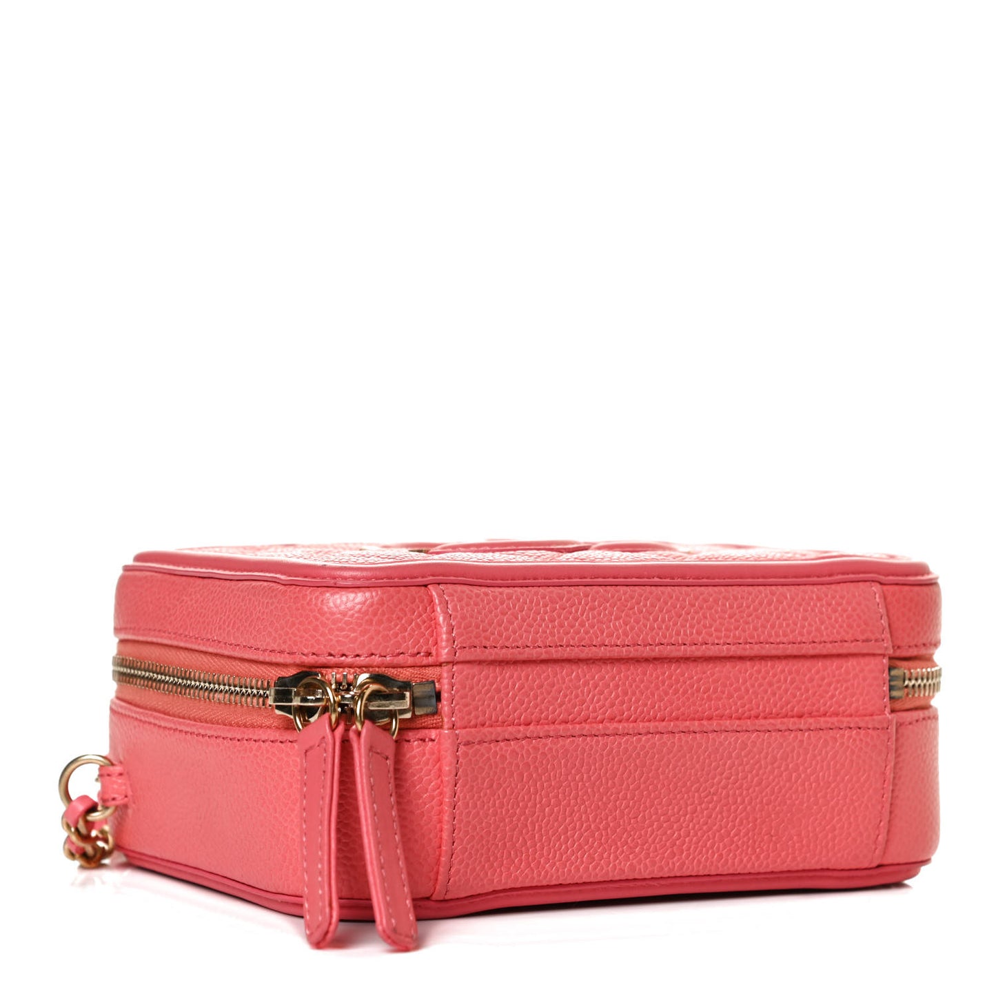 Caviar Quilted Small CC Filigree Vanity Case Coral
