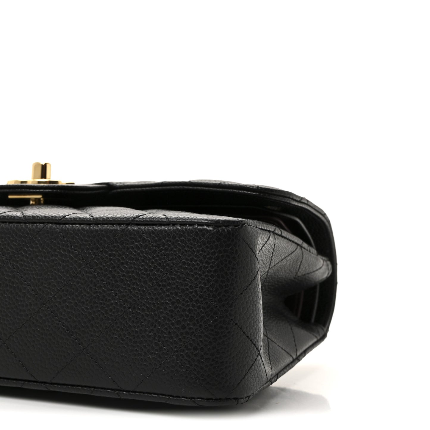 Caviar Quilted Small Double Flap Black