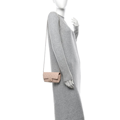 Chanel Caviar Quilted Glasses Case With Chain Beige 2 of 13