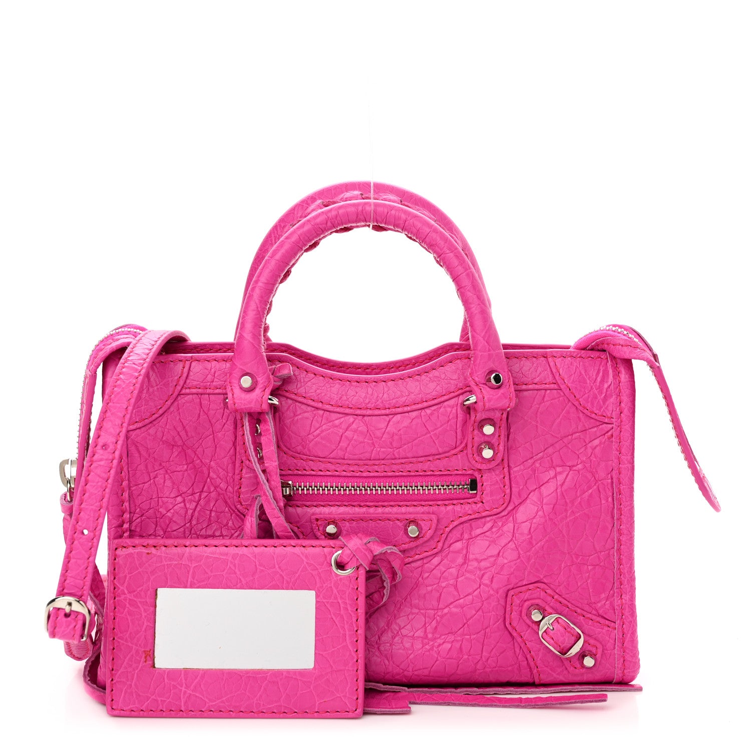 Balenciaga Agneau Classic Silver Hardware Nano City Fuchsia 1 of 10