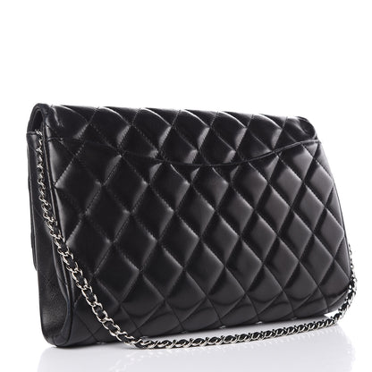 Chanel Lambskin Quilted Clutch With Chain Flap Black 4 of 16