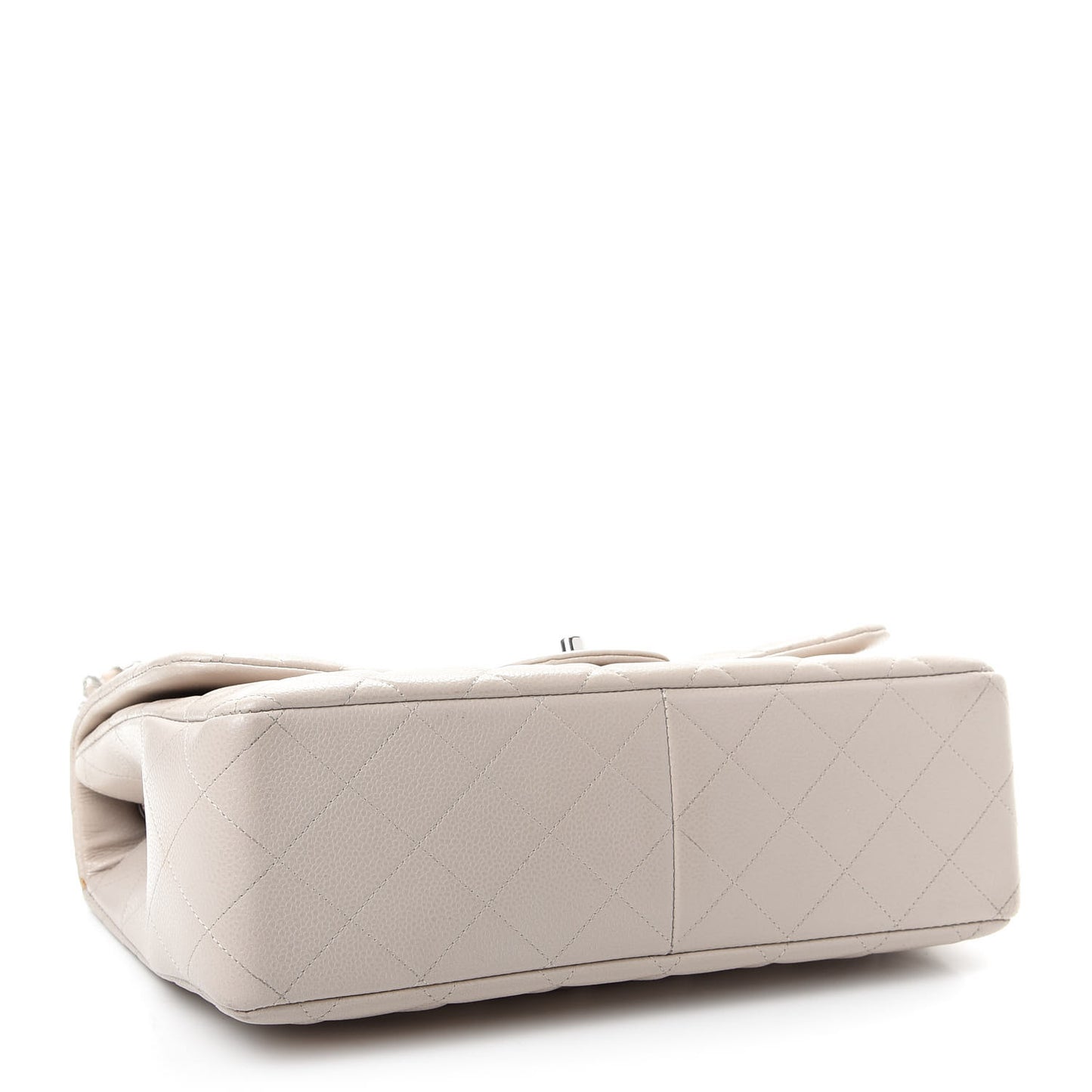 Caviar Quilted Jumbo Single Flap Ecru