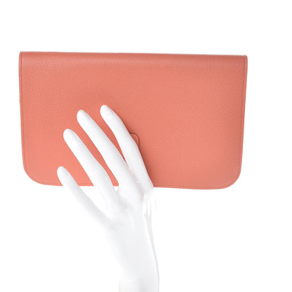 Hermes Togo Dogon Duo Wallet Rose Thè 2 of 8