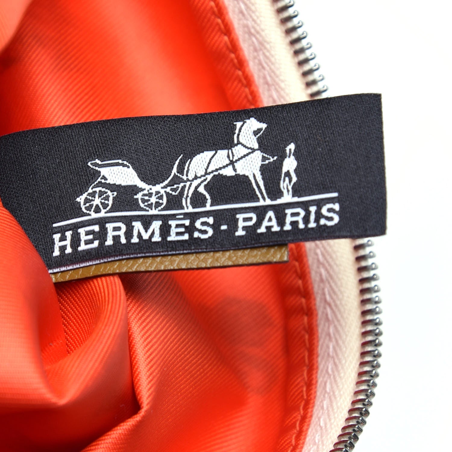 Hermes Silk Ex-Libris Les Parisiennes Silky Pocket Cosmetic Case Sesame Nata Bronze 5 of 8