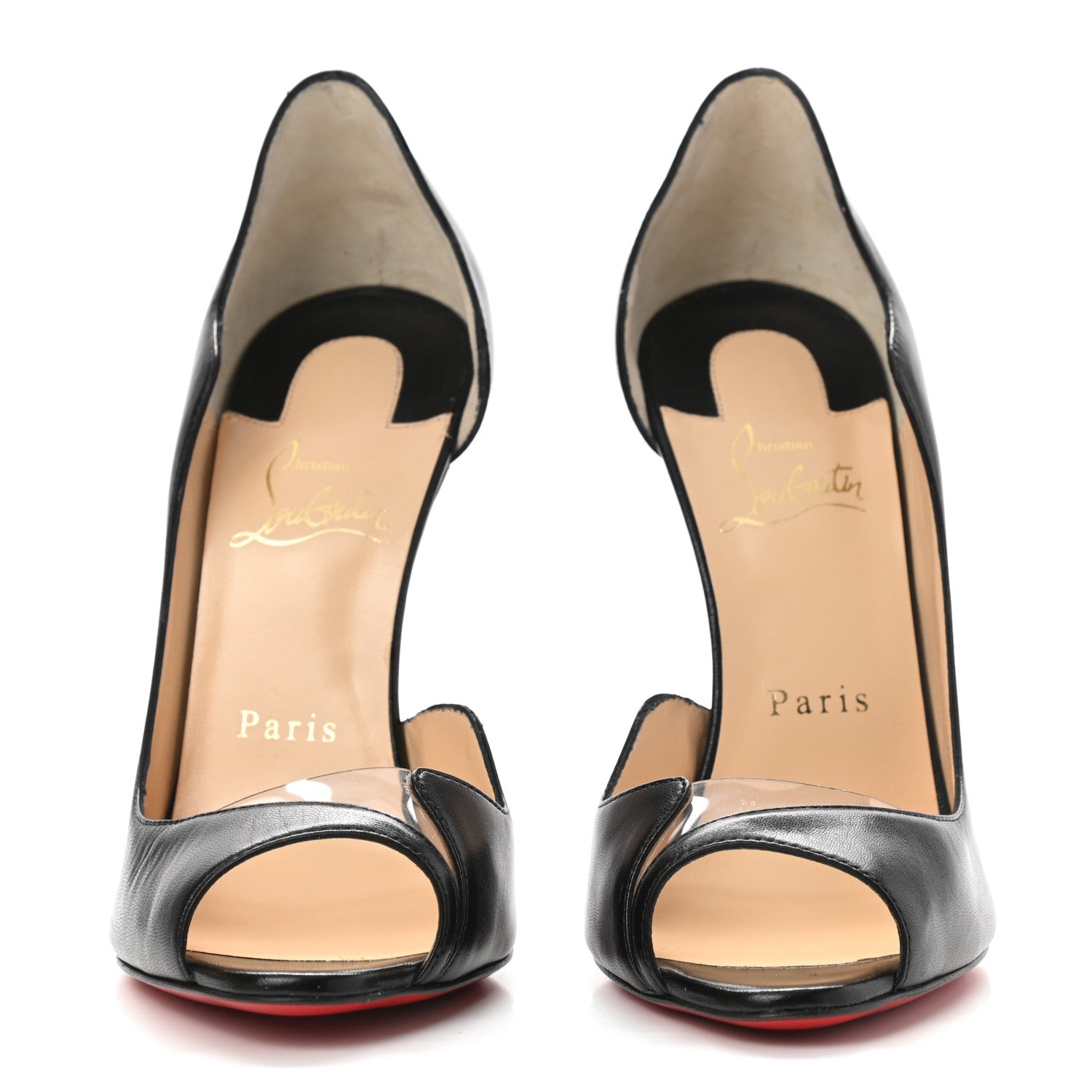 Christian Louboutin Kid PVC Deepik 120 Peep Toe Pumps 37.5 Black 2 of 9
