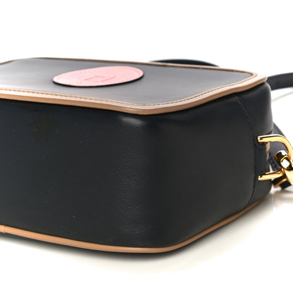 Fendi Vitello Century Matte Stamp Patch Bi-Color Mini Camera Case Blue Notte Amido Pink 11 of 11