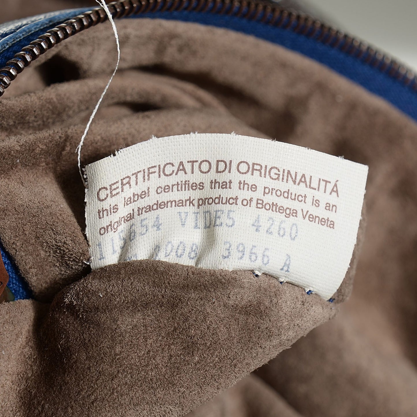 Shiny Goatskin Intrecciato Karung Large Veneta Hobo Cobalt