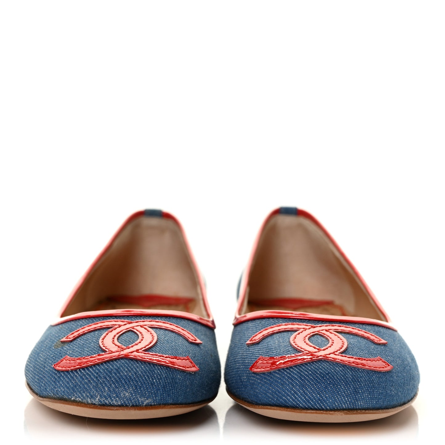 Denim Patent CC Ballerina Flats 37 Blue Red