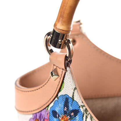 Gucci Canvas Floral Flora Bamboo Handle Bag White 15 of 19