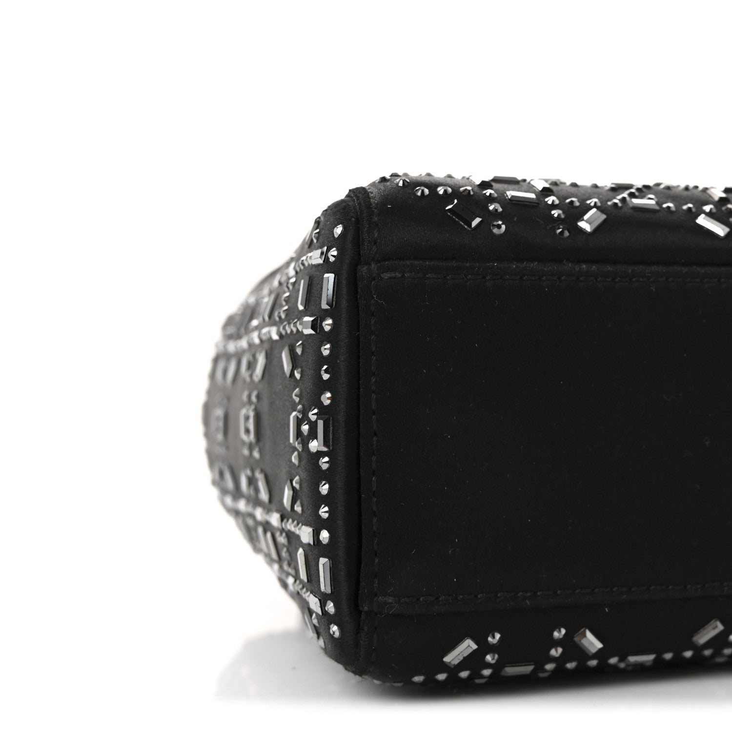 Christian Dior Satin Crystal Cannage Mini Lady Dior Black 8 of 9