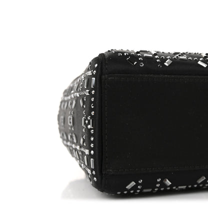 Christian Dior Satin Crystal Cannage Mini Lady Dior Black 8 of 9