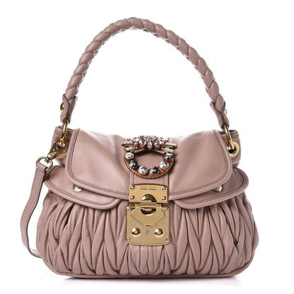 Miu Miu Nappa Matelasse Crystal Coffer Top Handle Cammeo 1 of 9