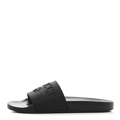 Gucci Rubber Womens Logo Slide Sandals 40 Black 1 of 9