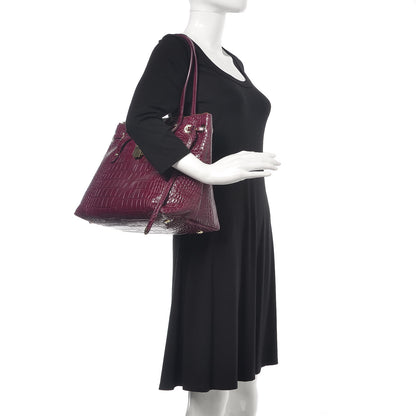 Jimmy Choo Calfskin Crocodile Embossed Medium Rhea Purple 2 of 13